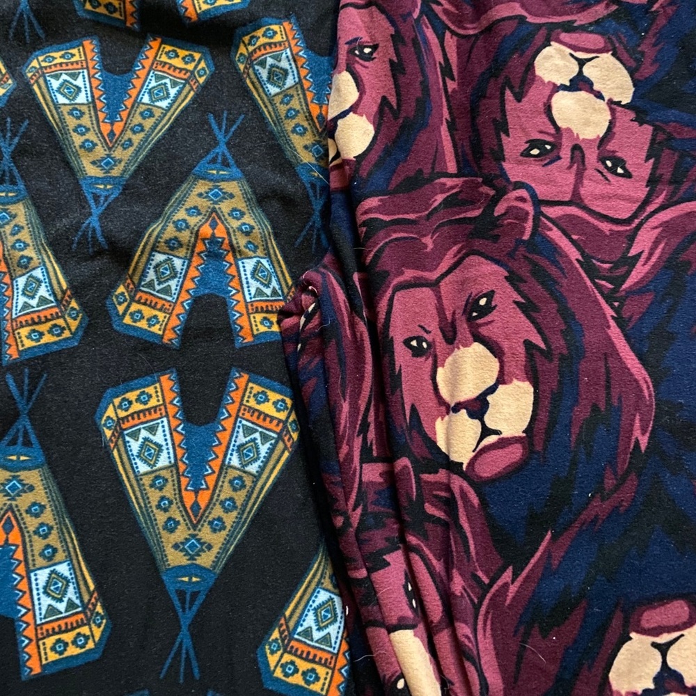Lularoe legging pair OS, lions & teepees